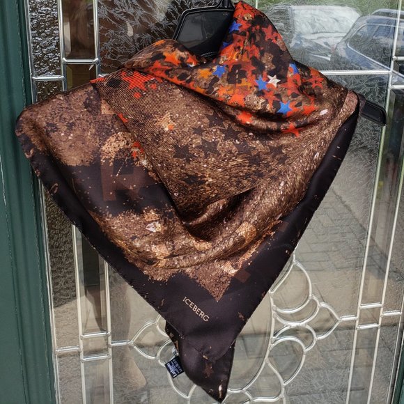 Iceberg 100% Silk Square Scarf - Picture 8 of 8